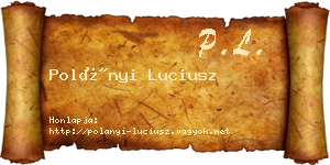 Polányi Luciusz névjegykártya
